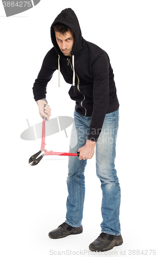 Image of Robber with red bolt cutters