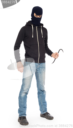 Image of Thief with metal crowbar