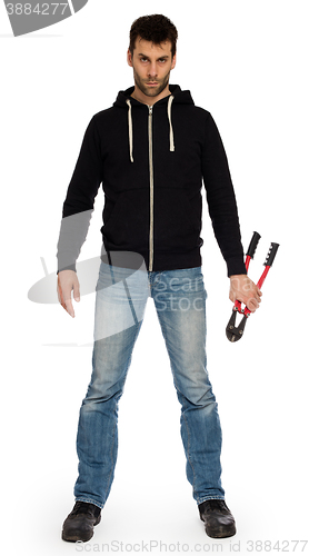 Image of Robber with red bolt cutters