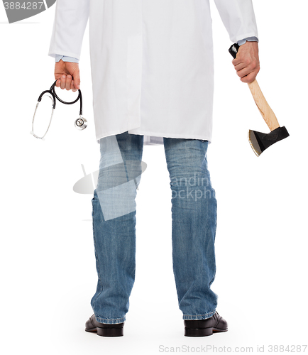 Image of Evil medic holding a small axe and stethoscope