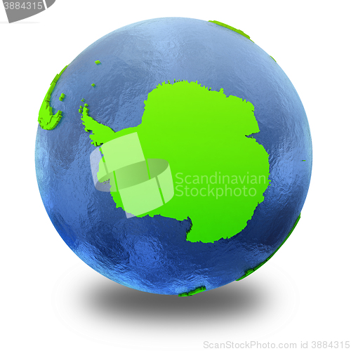 Image of Antarctica on green Earth