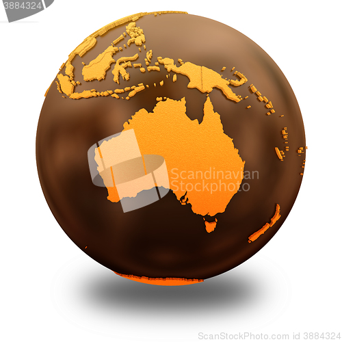 Image of Australia on chocolate Earth