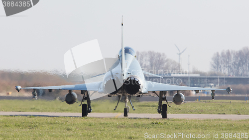 Image of LEEUWARDEN, NETHERLANDS - APRIL 11, 2016: German Air Force Eurof