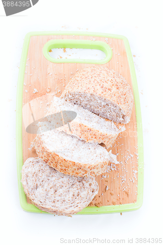 Image of bread  on cutting board