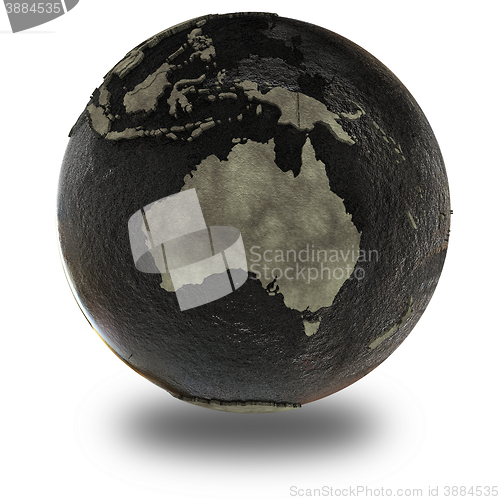 Image of Australia on Earth of oil