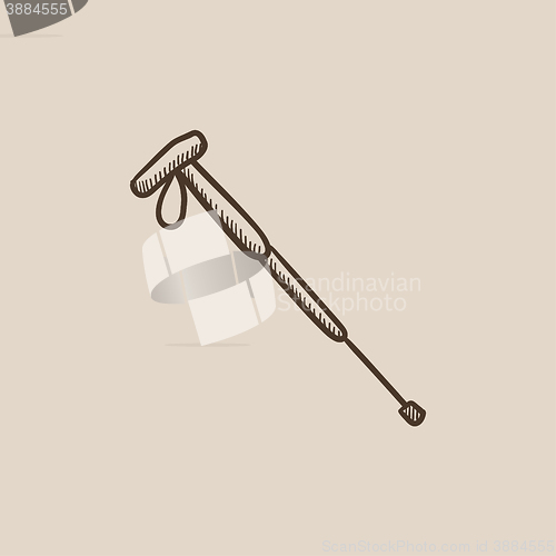 Image of Hiking pole sketch icon.