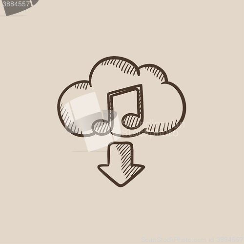 Image of Download music sketch icon.