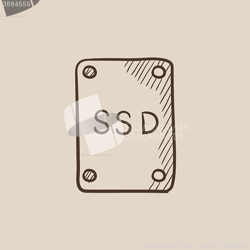 Image of Solid state drive sketch icon.