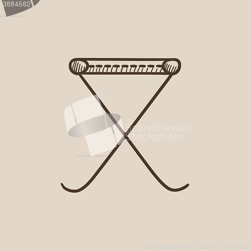 Image of Folding chair sketch icon.