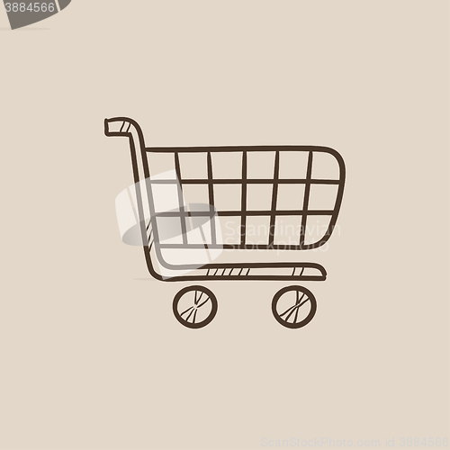 Image of Shopping cart sketch icon.