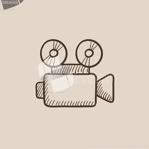 Image of Video camera sketch icon.