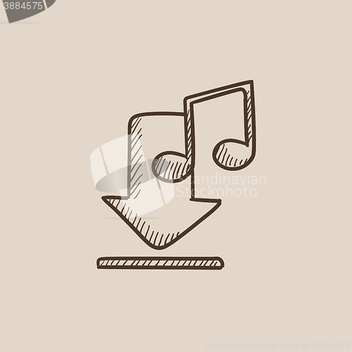 Image of Download music sketch icon.