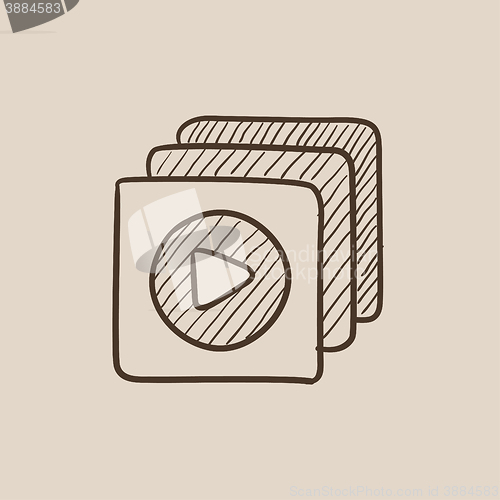 Image of Media player sketch icon.