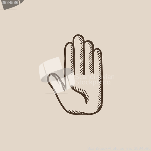 Image of Medical glove sketch icon.