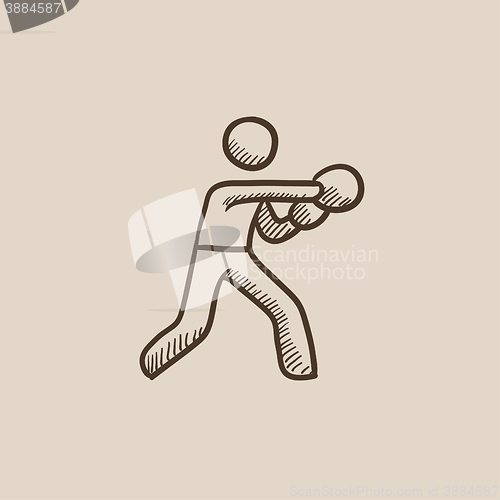 Image of Male boxer sketch icon.