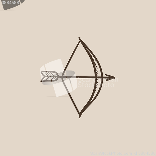 Image of Bow and arrow sketch icon.