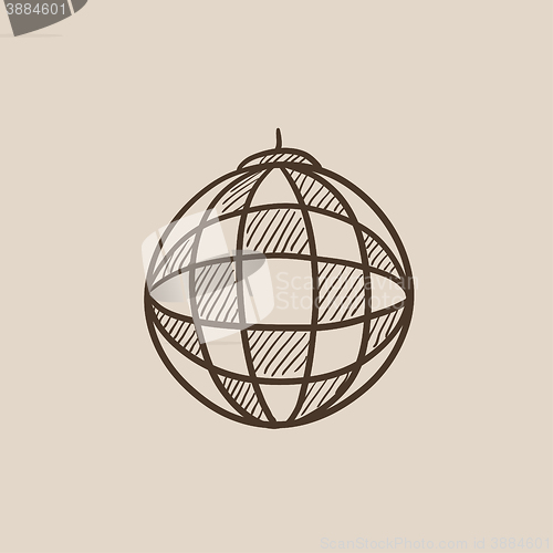 Image of Disco ball sketch icon.