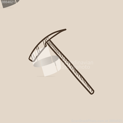 Image of Ice pickaxe sketch icon.