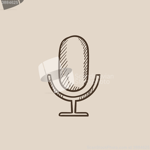 Image of Retro microphone sketch icon.