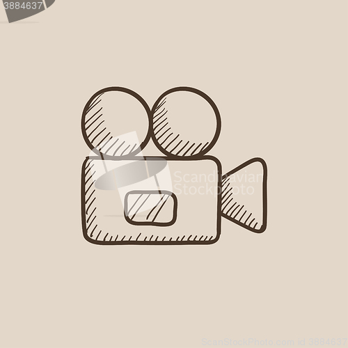 Image of Video camera sketch icon.