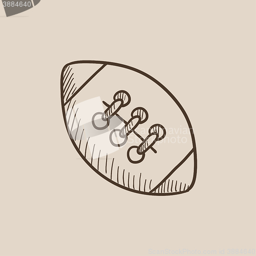 Image of Rugby football ball sketch icon.