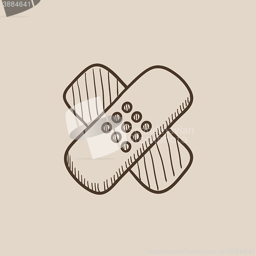 Image of Adhesive bandages sketch icon.