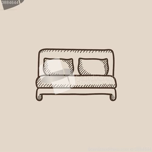 Image of Double bed sketch icon.