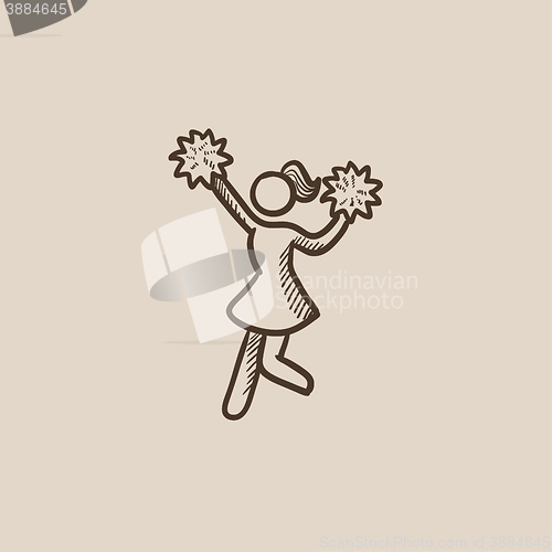 Image of Cheerleader sketch icon.