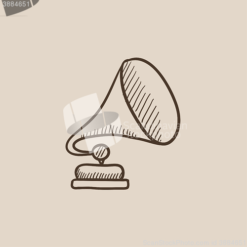 Image of Gramophone sketch icon.