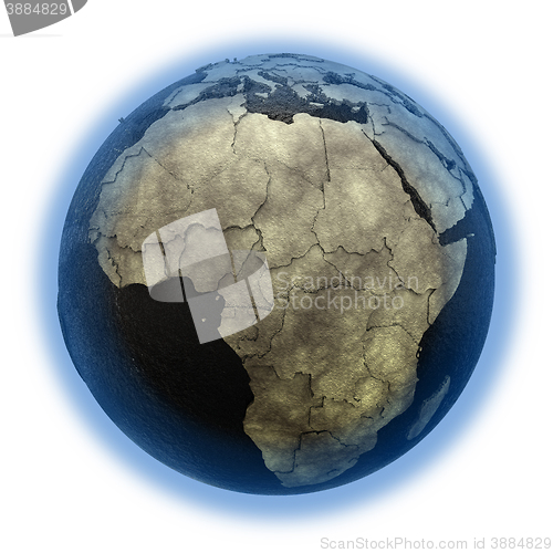 Image of Africa on Earth of oil