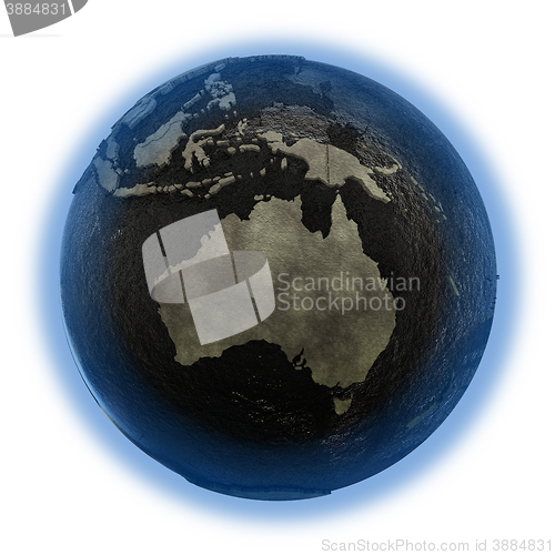 Image of Australia on Earth of oil
