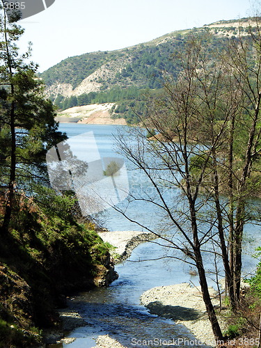 Image of Blue water lake. Cyprus