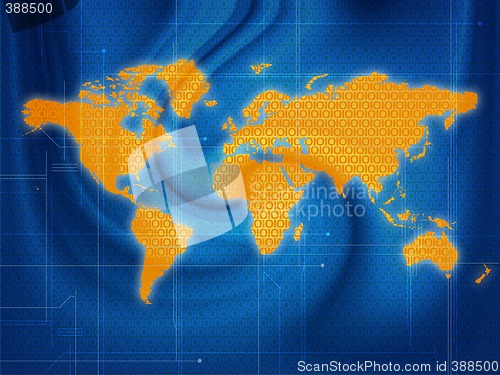 Image of world map techno