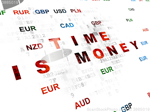 Image of Finance concept: Time Is money on Digital background