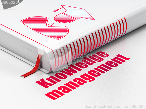 Image of Studying concept: book Student, Knowledge Management on white background