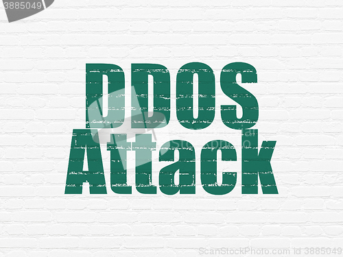 Image of Protection concept: DDOS Attack on wall background