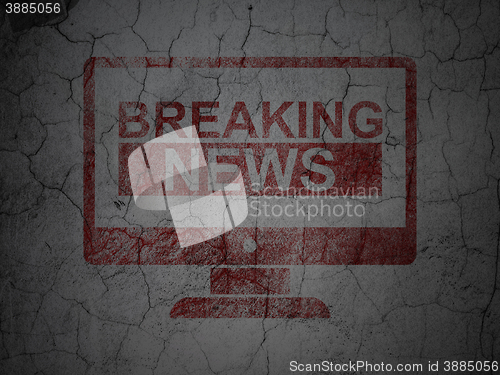 Image of News concept: Breaking News On Screen on grunge wall background