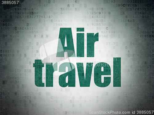 Image of Vacation concept: Air Travel on Digital Data Paper background