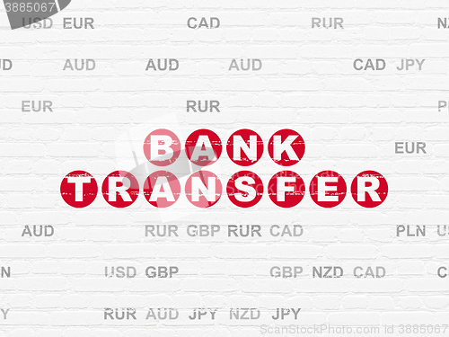 Image of Money concept: Bank Transfer on wall background