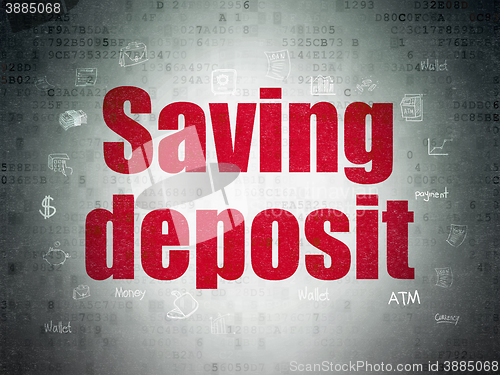 Image of Banking concept: Saving Deposit on Digital Data Paper background