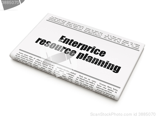 Image of Business concept: newspaper headline Enterprice Resource Planning