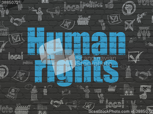 Image of Political concept: Human Rights on wall background