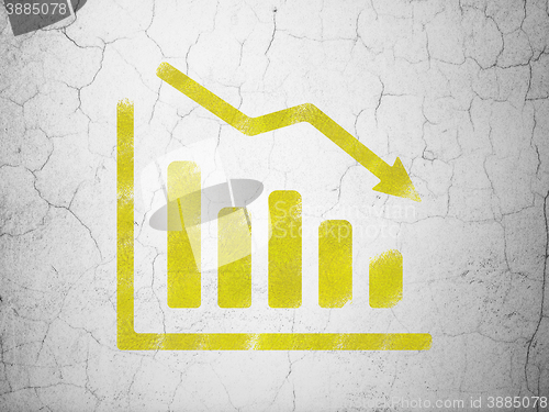 Image of Marketing concept: Decline Graph on wall background