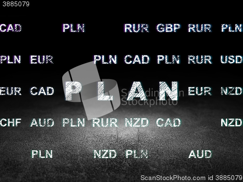 Image of Business concept: Plan in grunge dark room