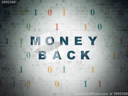 Image of Business concept: Money Back on Digital Data Paper background