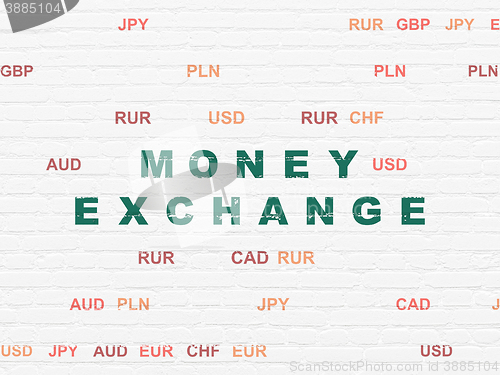 Image of Money concept: Money Exchange on wall background