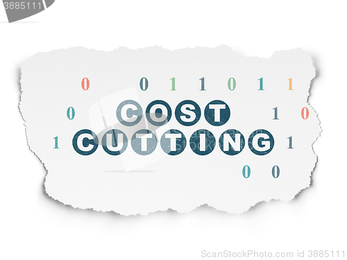 Image of Finance concept: Cost Cutting on Torn Paper background
