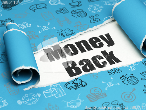 Image of Business concept: black text Money Back under the piece of  torn paper