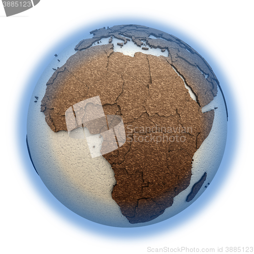 Image of Africa on light Earth