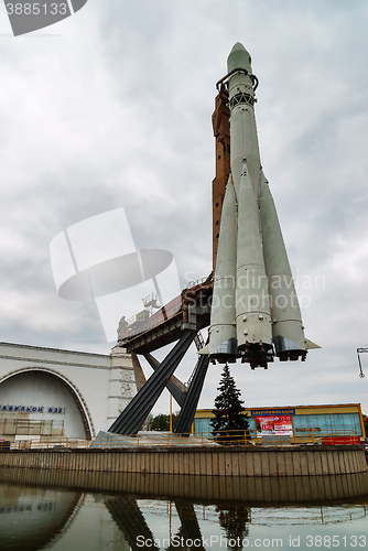 Image of Vostok space rocket on VDNH. Moscow. Russia